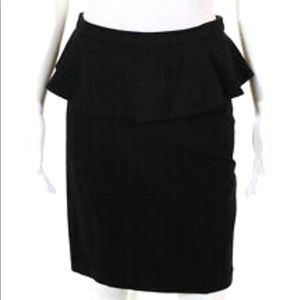 Yoana Baraschi peplum ruffle black skirt sz L